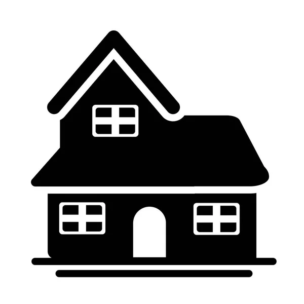 Roztomilý dům, silueta styl ikona — Stockový vektor
