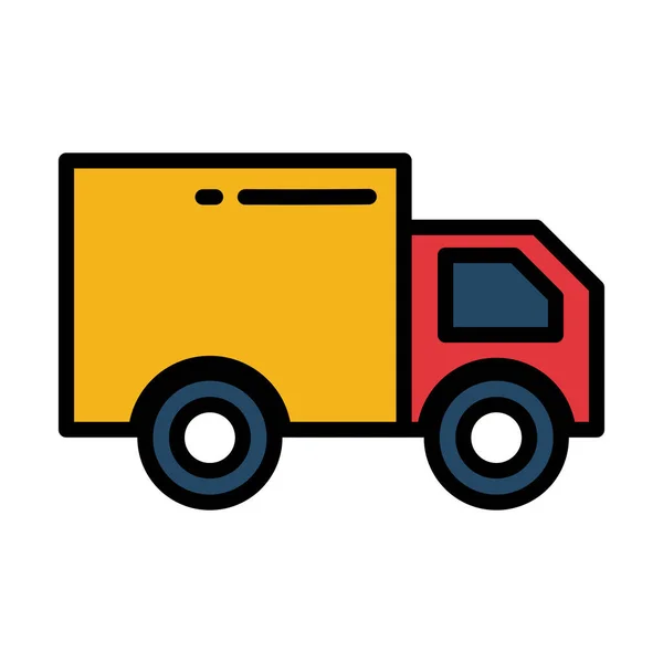 Camion de transport de marchandises sur fond blanc — Image vectorielle