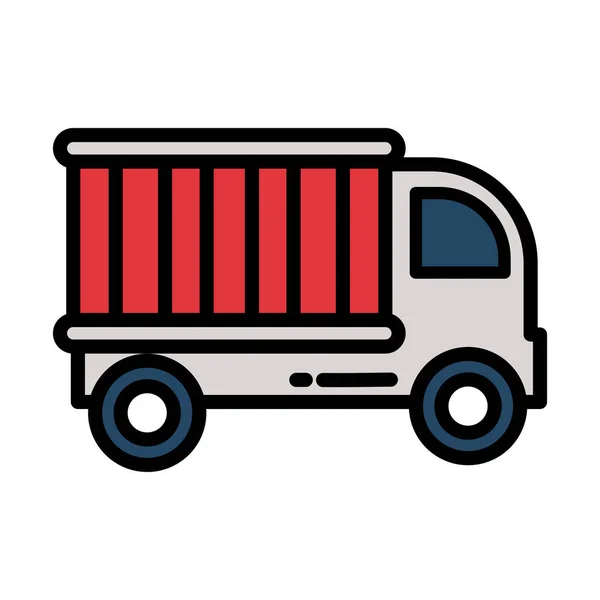 Caminhão de transporte de carga no fundo branco — Vetor de Stock