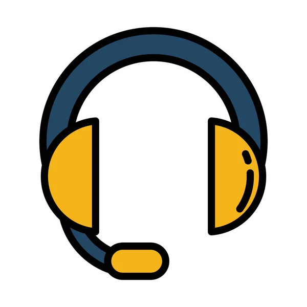 Auriculares de diadema sobre fondo blanco — Vector de stock