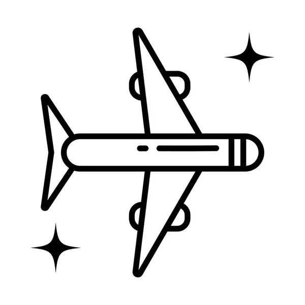 Passagierflugzeug, Linienstil-Symbol — Stockvektor