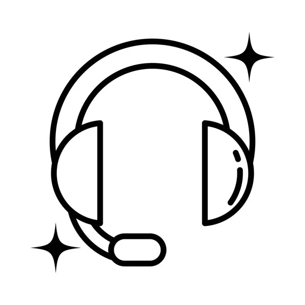 Headband headphones , line style icon — Stock Vector