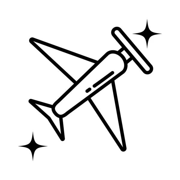 Passagierflugzeug, Linienstil-Symbol — Stockvektor