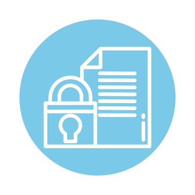 Belge, blok ve düz biçim simgesi ile asma kilit