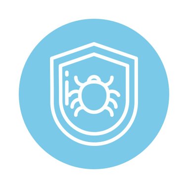 kötü amaçlı yazılım, blok ve düz biçim simgesine sahip kalkan