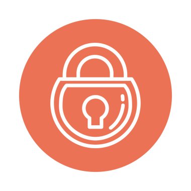 Kapalı asma kilit, blok ve düz biçim simgesi