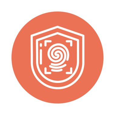 parmak izi kalkanı, blok ve düz biçim simgesi