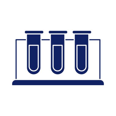 chemical laboratory test tubes, silhouette style icon
