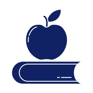 Lezzetli elma, siluet stili ikona sahip kapalı kitap