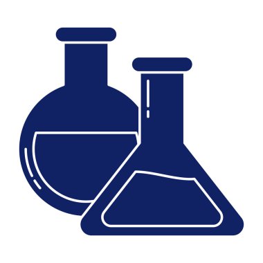 chemical laboratory test tubes, silhouette style icon