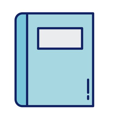 Kapalı kitap, satır ve doldurma biçimi simgesi