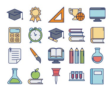 Simge öğretmenleri günü, satır ve doldurma biçimi simgesi