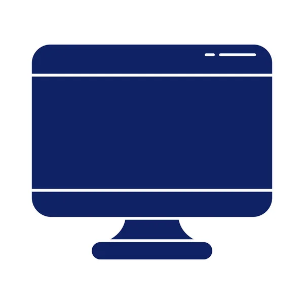 Desktop computer scherm, silhouet stijl pictogram — Stockvector