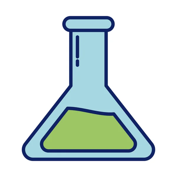 Laboratoire chimique tube à essai, ligne et icône de style de remplissage — Image vectorielle