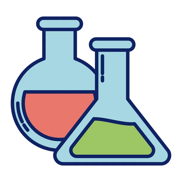 Kimyasal laboratuvar test tüpleri, satır ve doldurma biçimi simgesi — Stok Vektör