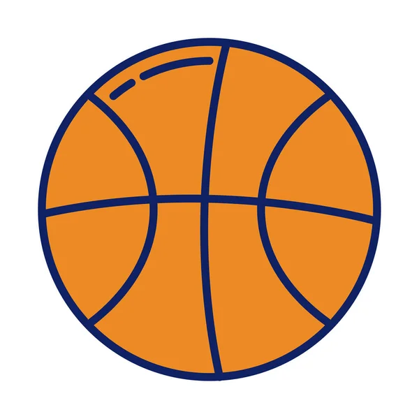 Basketbal bal sport, lijn en vul stijl pictogram — Stockvector
