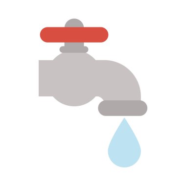 Beyaz arkaplanda damlayan musluk