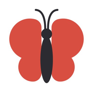 Beyaz arka planda sevimli kelebek