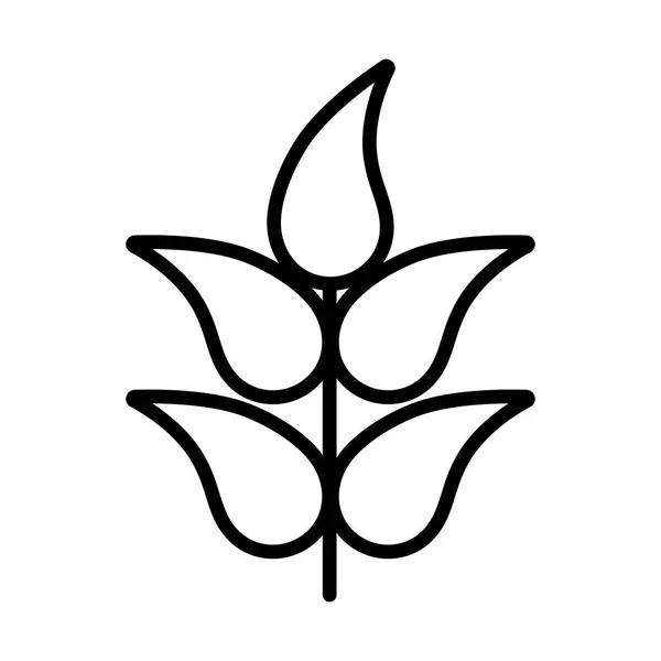 Gałąź z liśćmi, ikona stylu linii — Wektor stockowy