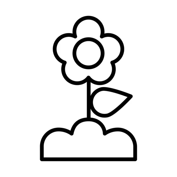 花の植え付けラインスタイルのアイコン — ストックベクタ