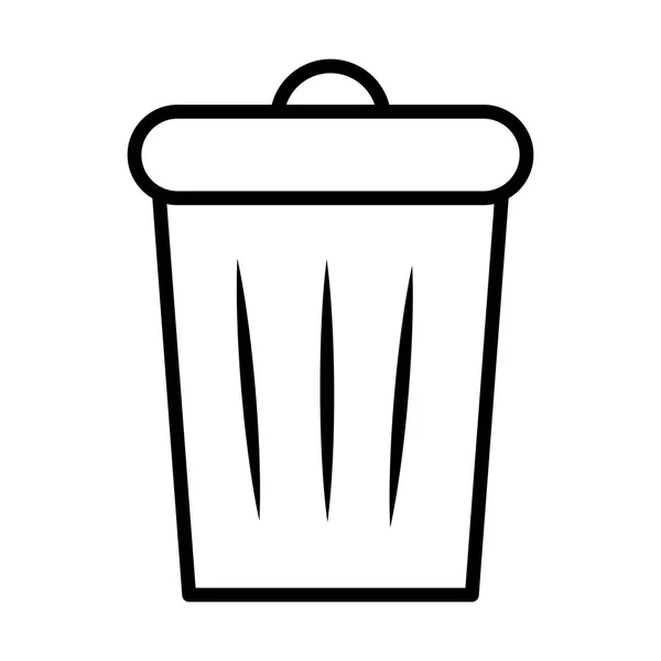 Cesta de residuos, icono de estilo de línea — Vector de stock