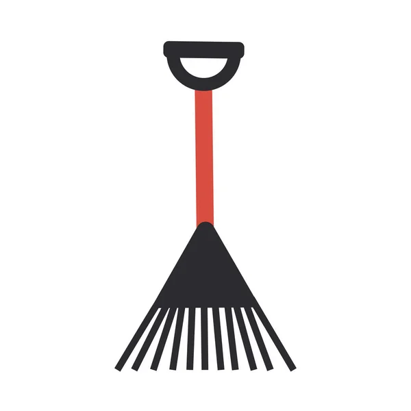 Gardening rake on white background — Stock Vector