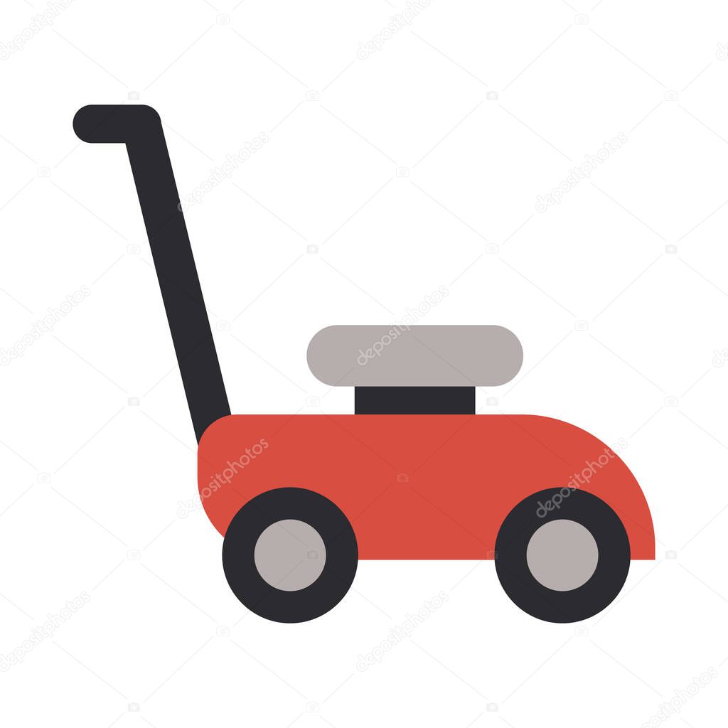 lawn mower on white background