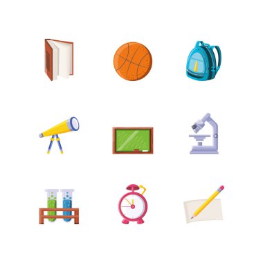 Beyaz arkaplanda simge okulu