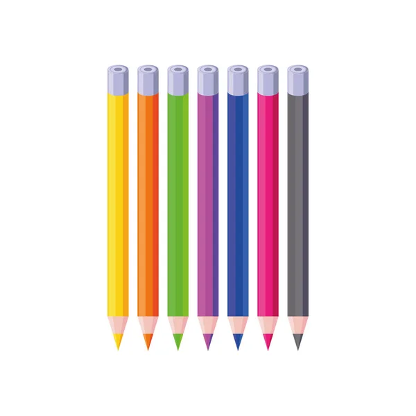 Buntstifte auf weißem Hintergrund — Stockvektor