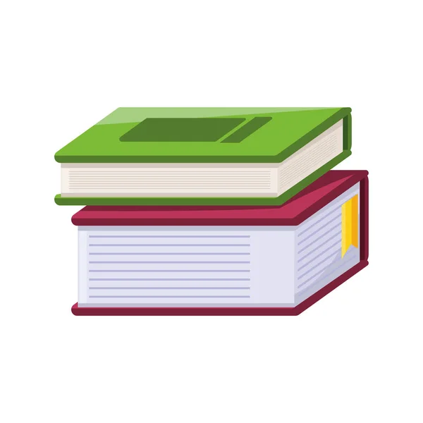 Stapel von Büchern auf weißem Hintergrund — Stockvektor