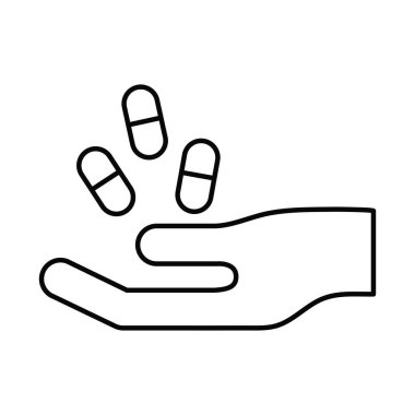 el sağlık hapı alıyor, satır biçimi simgesi