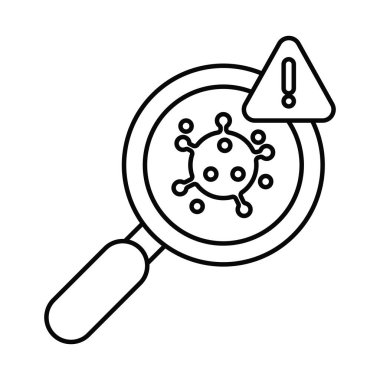 Virüslü büyüteç, çizgi biçimi simgesi