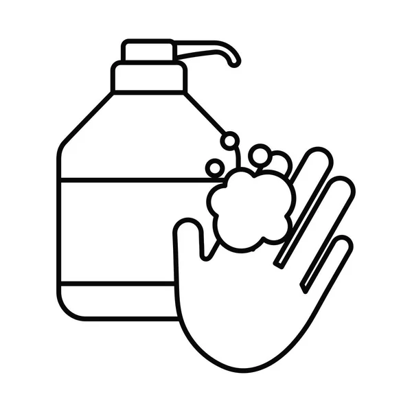 手を洗う、線のアイコン — ストックベクタ