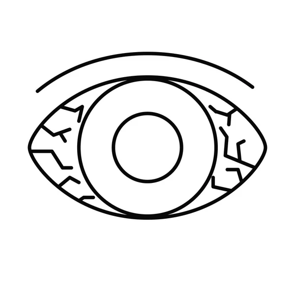 Olhos assustados, ícone de estilo de linha — Vetor de Stock
