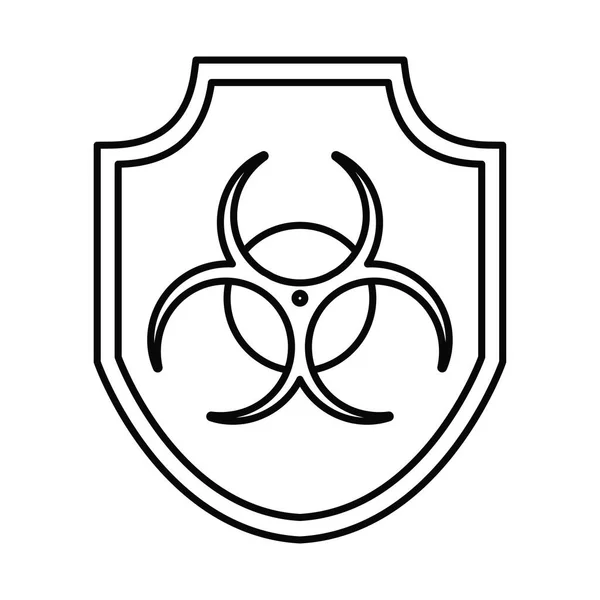 Σύμβολο βιολογικού κινδύνου, εικονίδιο στυλ γραμμής — Διανυσματικό Αρχείο
