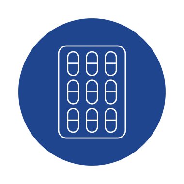 tabletler tıbbi haplar, satır blok biçimi simgesi