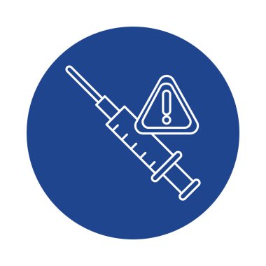 tıbbi şırınga ve uyarı sembolü, satır blok biçimi simgesi