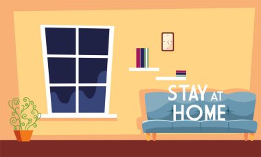 stay at home awareness social media campaign and coronavirus prevention clipart