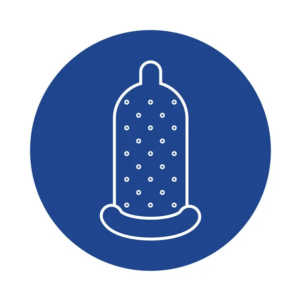 Latex-Kondom Verhütungsmethode, Line Block Stil-Symbol — Stockvektor