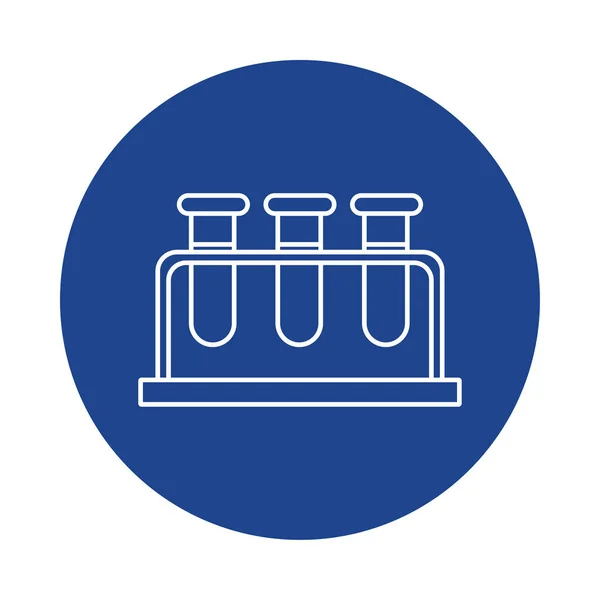 Chemické laboratorní zkumavky, ikona ve stylu bloku — Stockový vektor