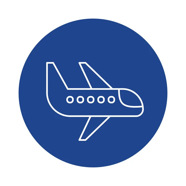 Plan aérien passager, icône de style bloc de ligne — Image vectorielle