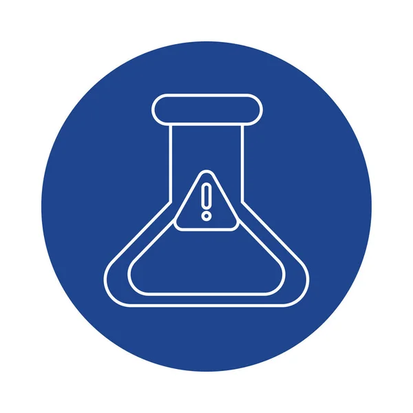 Tubo de ensayo de laboratorio químico, icono de estilo bloque de línea — Archivo Imágenes Vectoriales