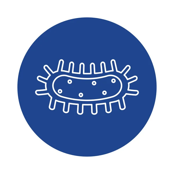 Virión de coronavirus, icono de estilo de bloque de línea — Vector de stock