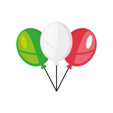 Beyaz arkaplanda helyum balonları