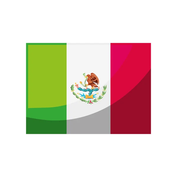 Bandeira mexicana no fundo branco —  Vetores de Stock