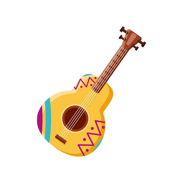 Guitare mexicaine sur fond blanc — Image vectorielle