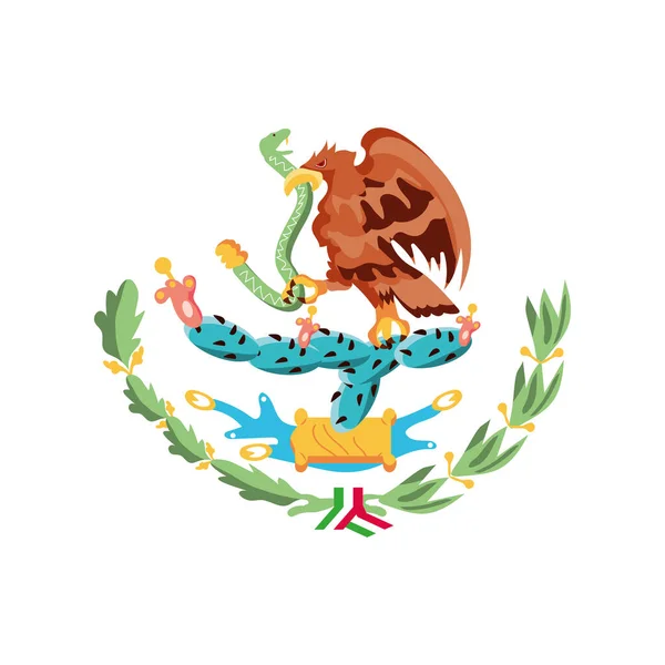 Escudo de armas de México sobre fondo blanco — Archivo Imágenes Vectoriales