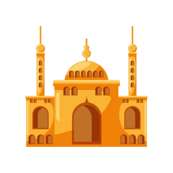 Moslim tempel, moskee gebouw op witte achtergrond — Stockvector