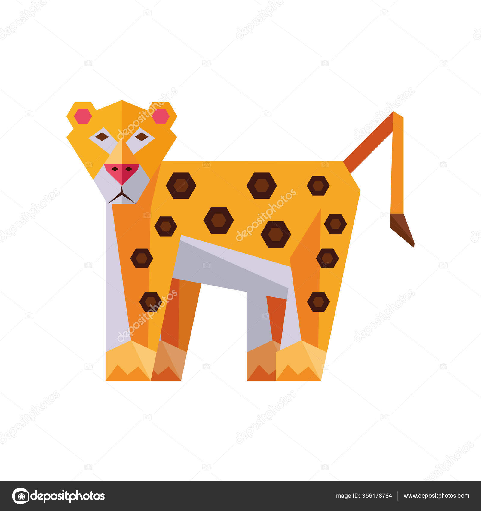 Origami Cheetahストックベクター ロイヤリティフリーorigami Cheetahイラスト Depositphotos