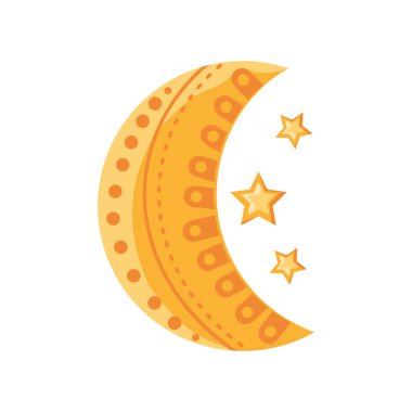 Beyaz arkaplanda hilal ayı ramazanı